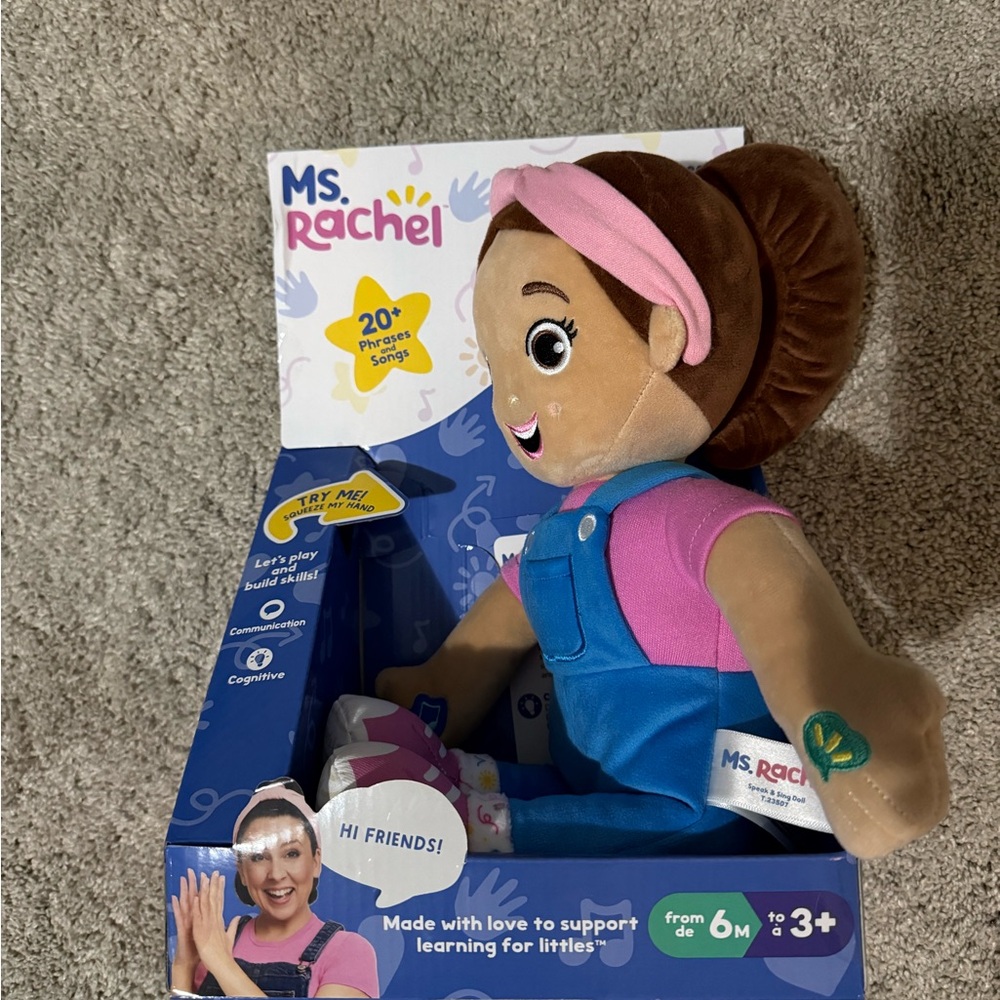 Brand new Ms Rachel Interactive Plush Toy - Pink and Blue